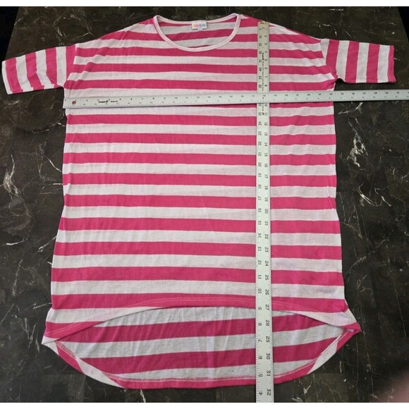 Lularoe Irma Tunic Pink & White Striped Size S Small Oversized Top Shirt Comfy - Picture 11 of 11
